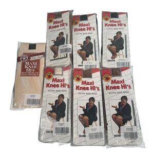 Vintage 1989 Shoprite Maxi Knee Hi's Lot of 7 Extra Wide Band Fits 8.5 - 11